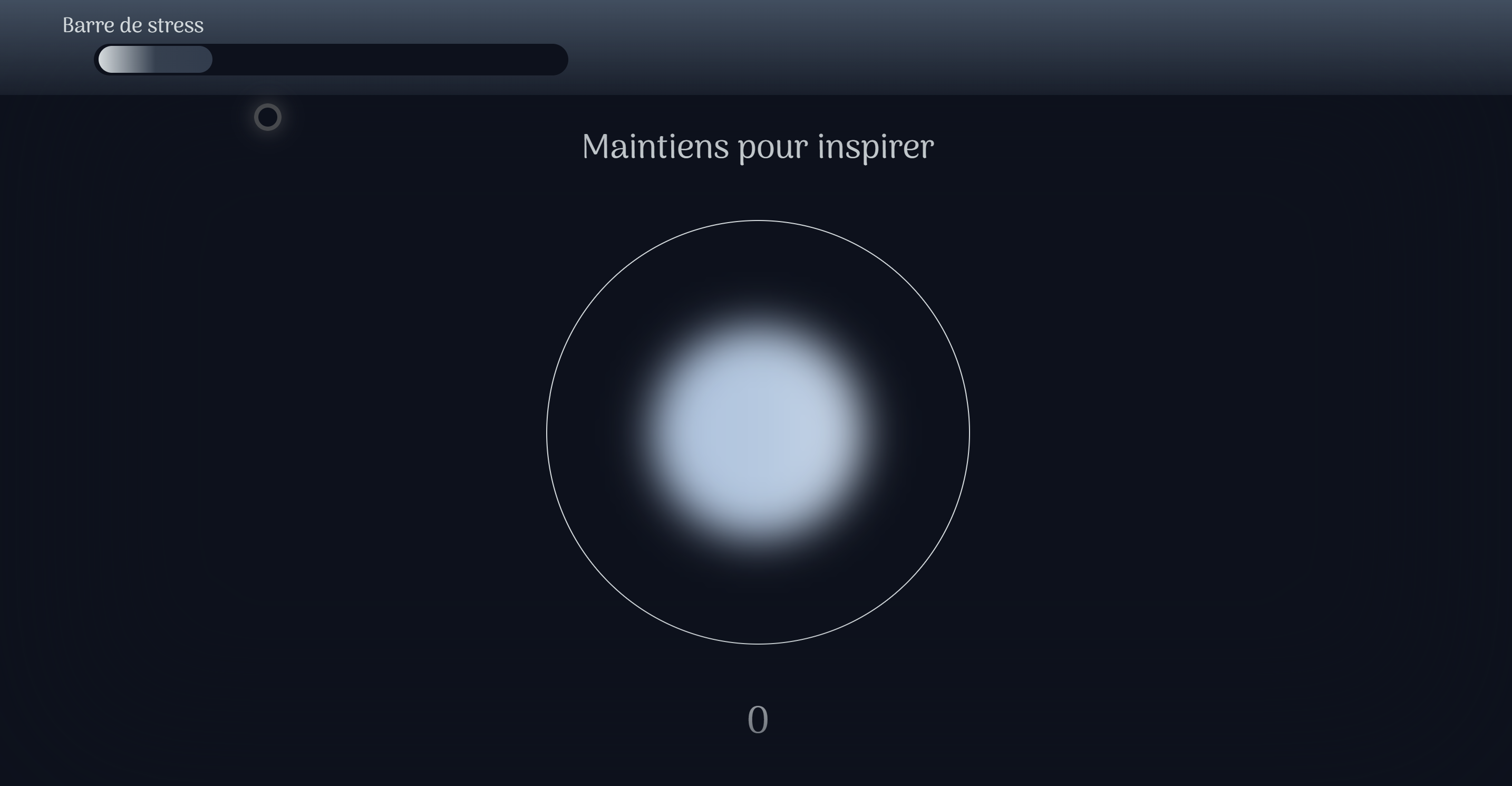 L'étape crise de l'expérience Souffle coupé exercice de respiration interactif